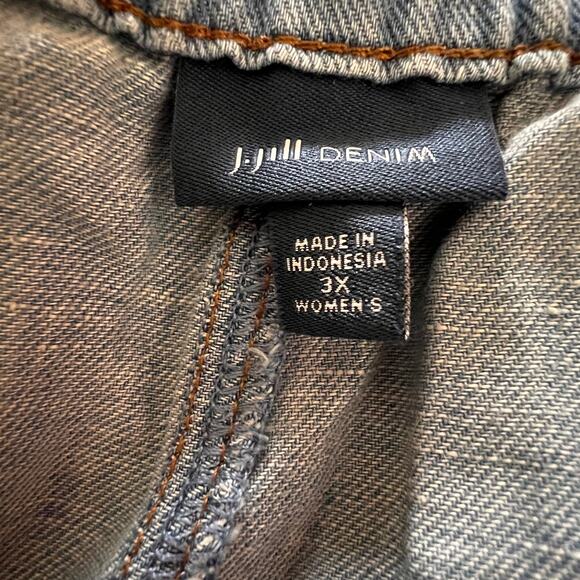 J Jill Pants Womens Denim Chambray Pull On Elastic Drawstring Cropped Blue 3X - Picture 9 of 12